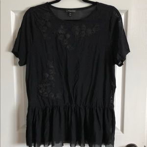 Lane Bryant sheer peplum Top with appliqués